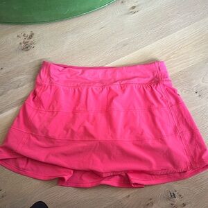 Lululemon pace rival mid rise skirt size 8 - neon coral/hot pink